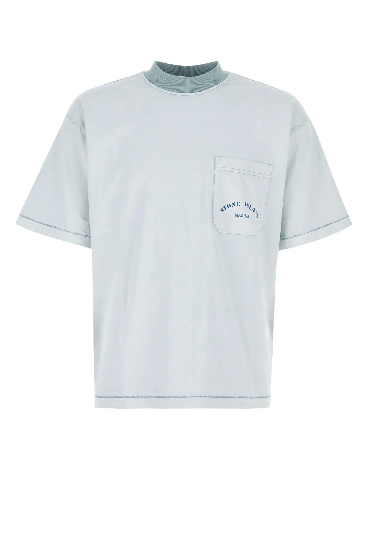 Stone Island Light-Blue Cotton T-Shirt