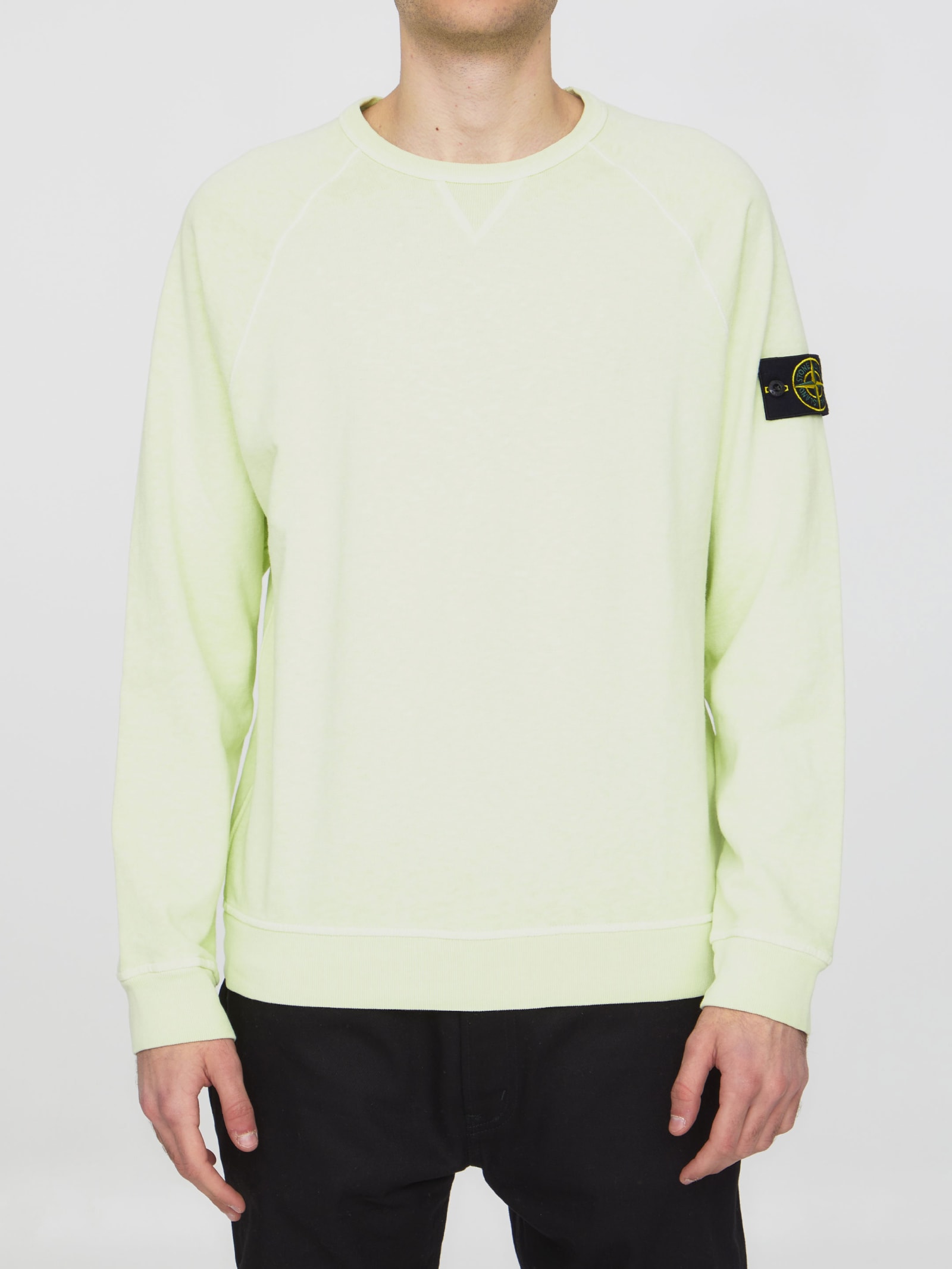 Stone Island Lime Cotton Sweatshirt