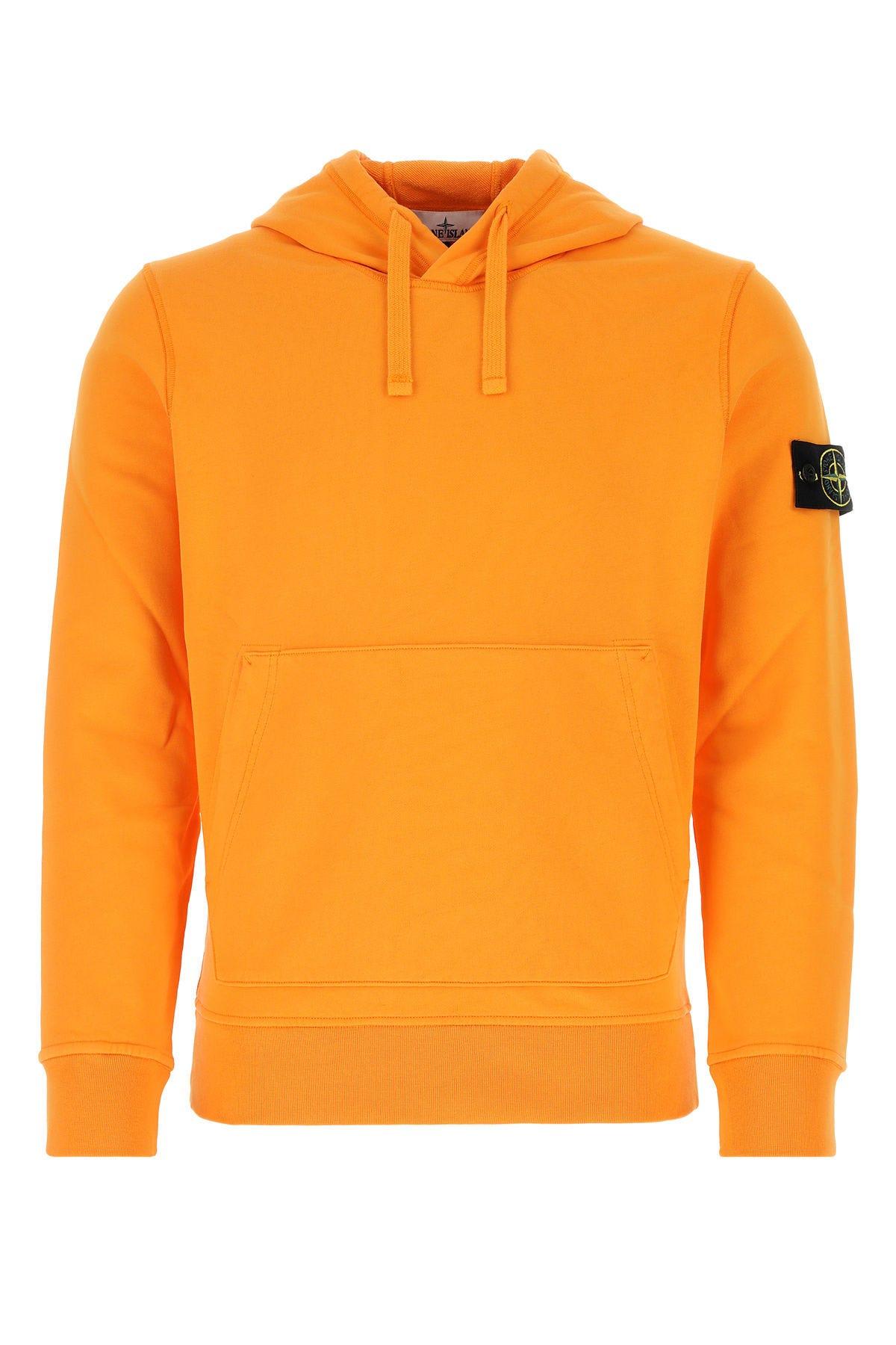 Stone Island Orange Cotton Sweatshirt