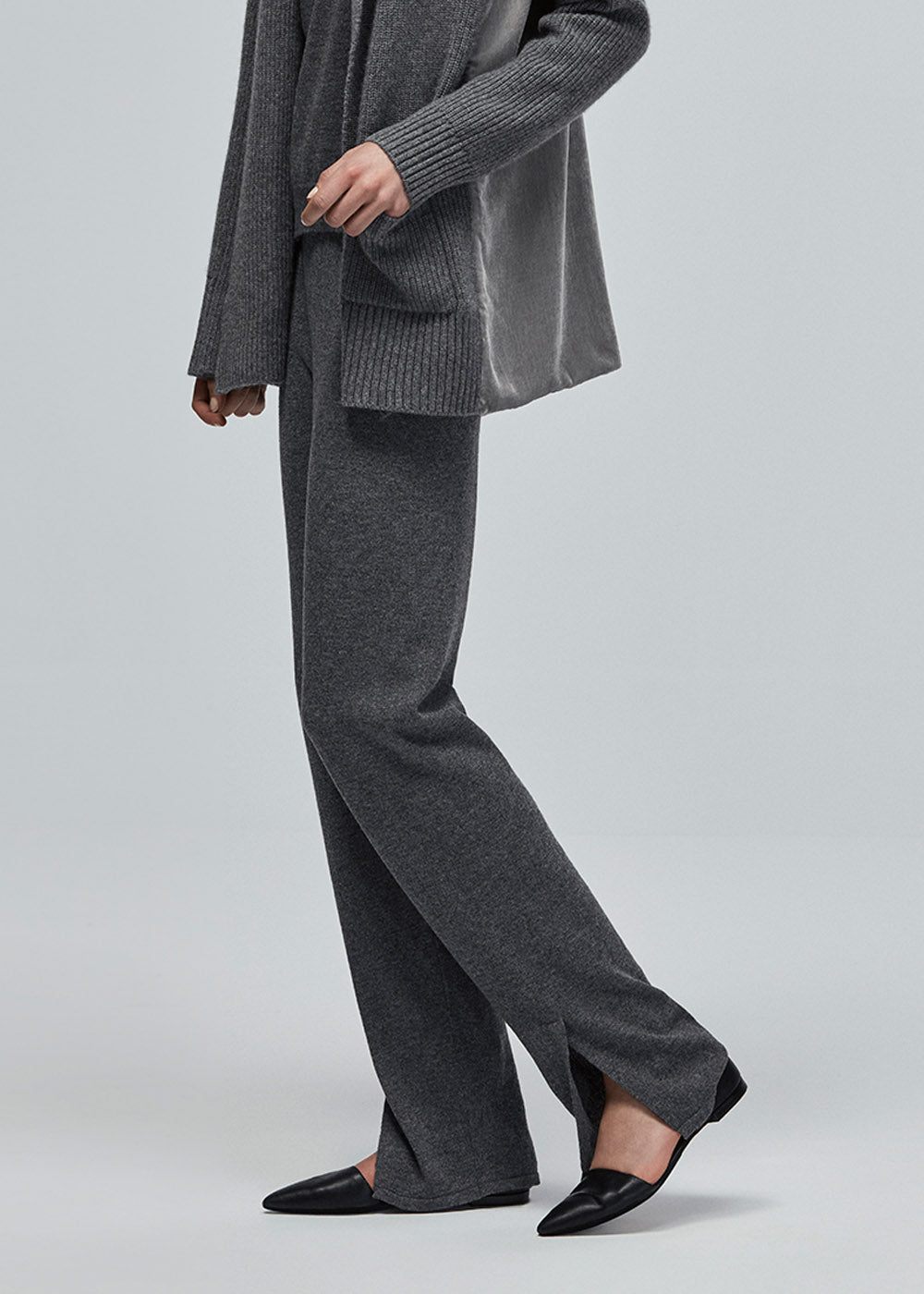 Tina Knit Trousers - Medium / Grey