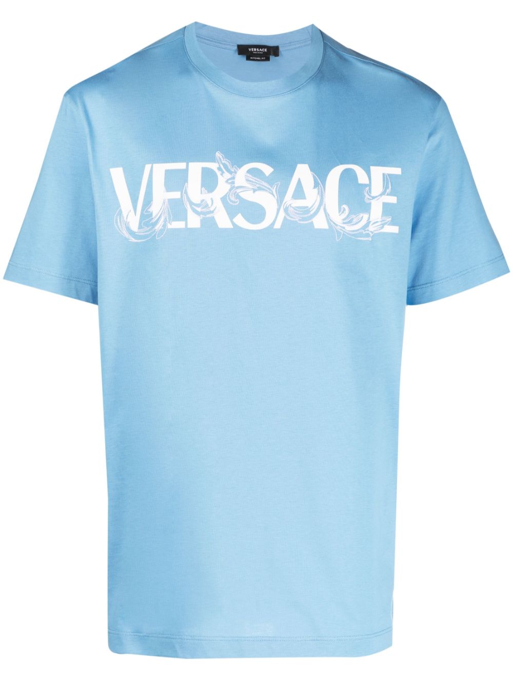 Versace Barocco Silhouette-print cotton T-shirt - Blue