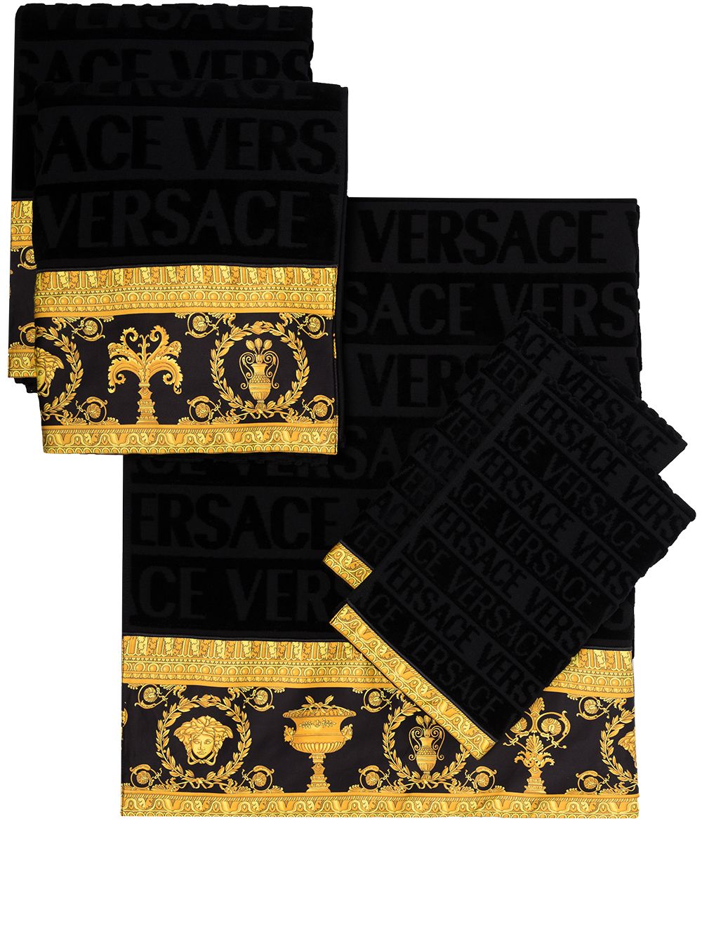 Versace Bath towel (set of 5) - Black
