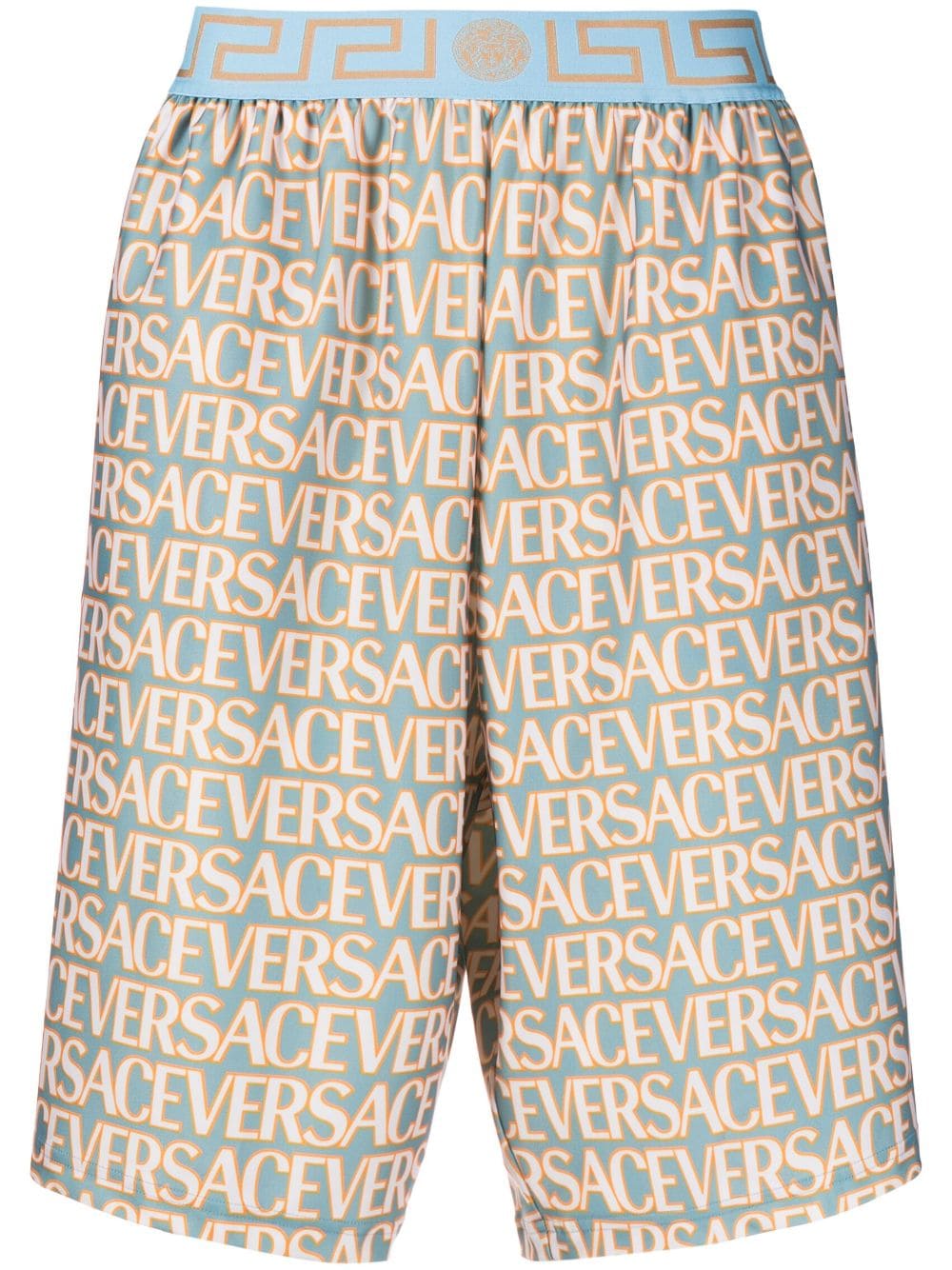 Versace Greca Border logo-print swim shorts - Neutrals