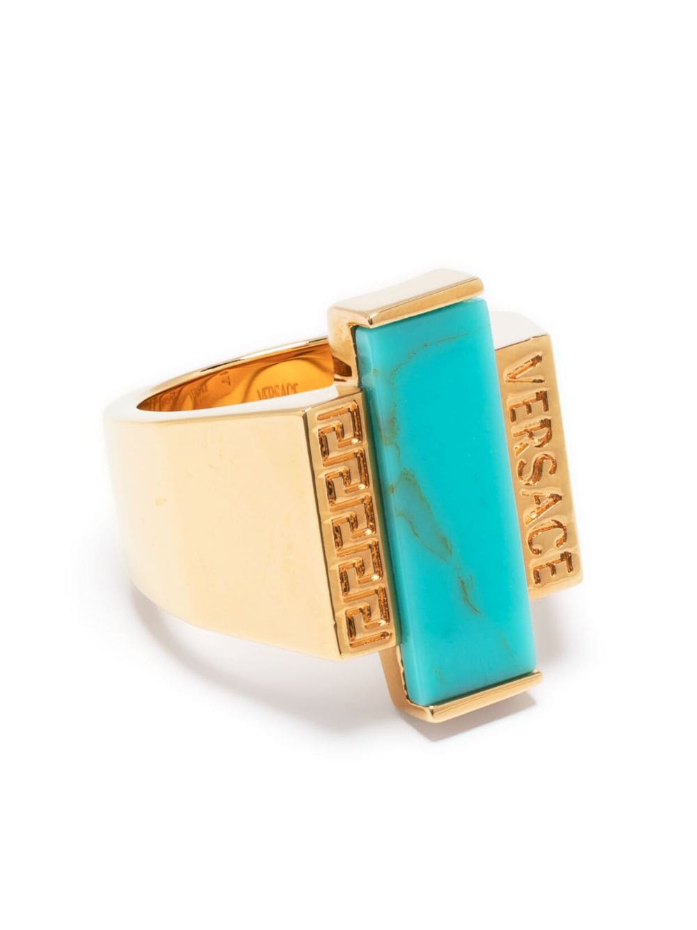 Versace Greca gemstone-embellished ring - Gold