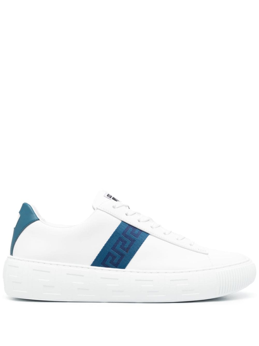 Versace Greca stripe low-top sneakers - White