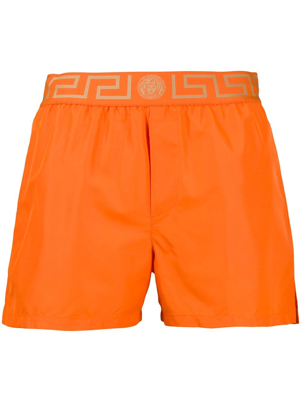 Versace Greca-waistband swim shorts - Orange