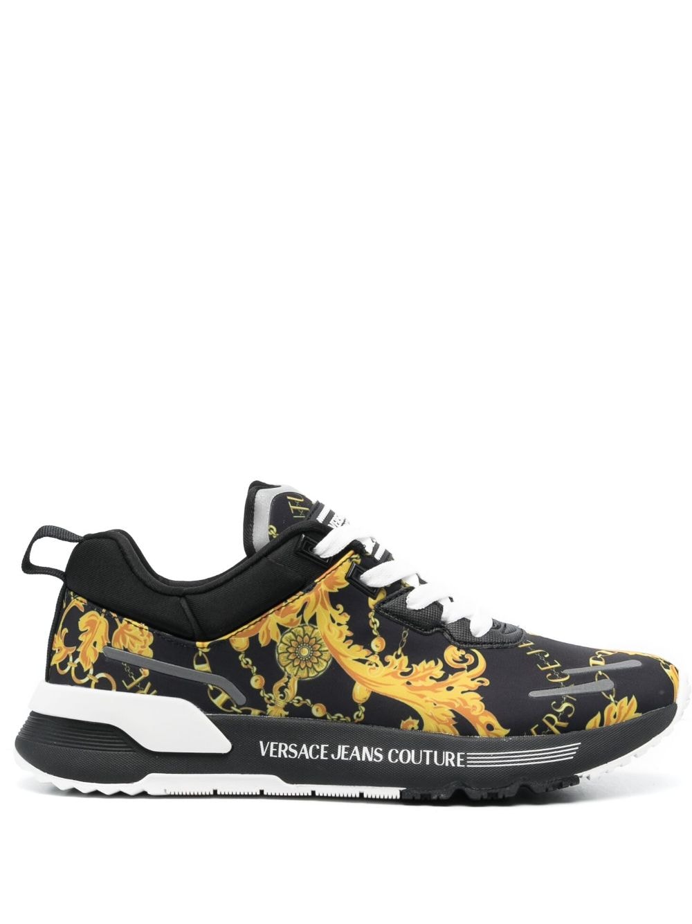 Versace Jeans Couture baroque-pattern low-top sneakers - Black