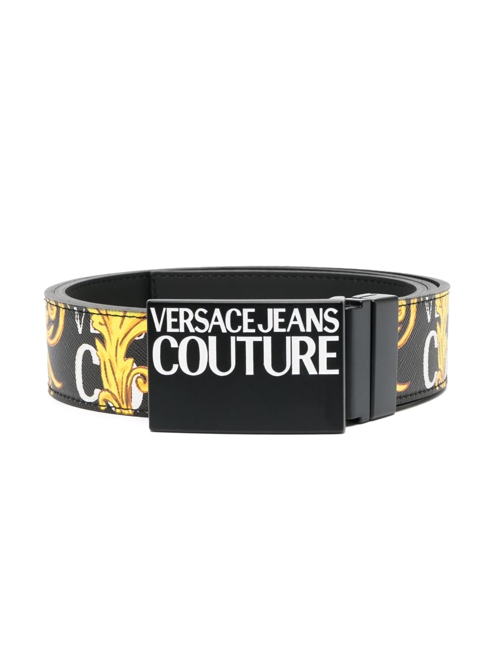 Versace Jeans Couture baroque-print buckle belt - Black