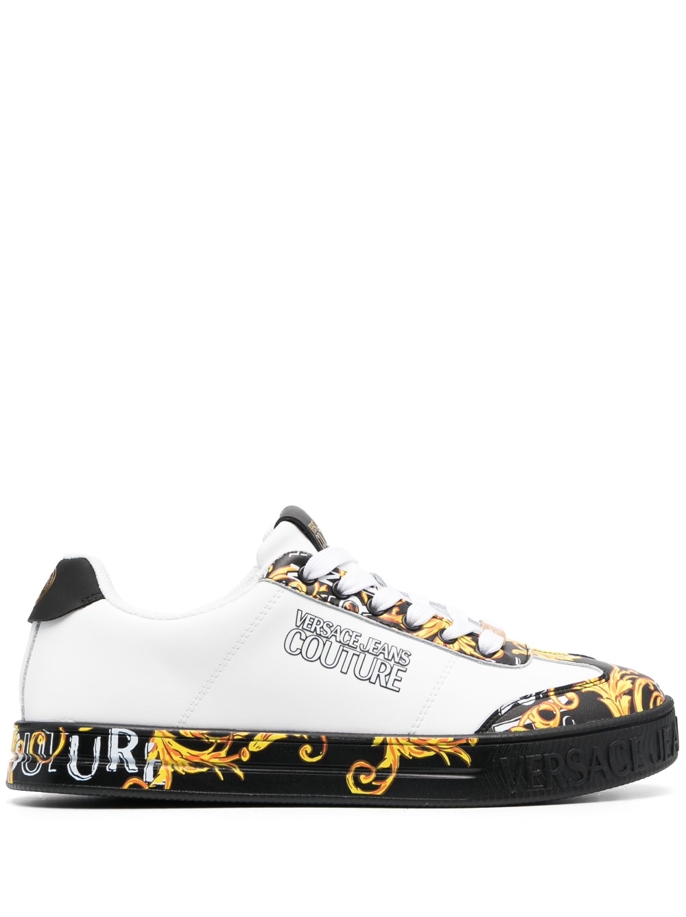 Versace Jeans Couture baroque-print low-top sneakers - White