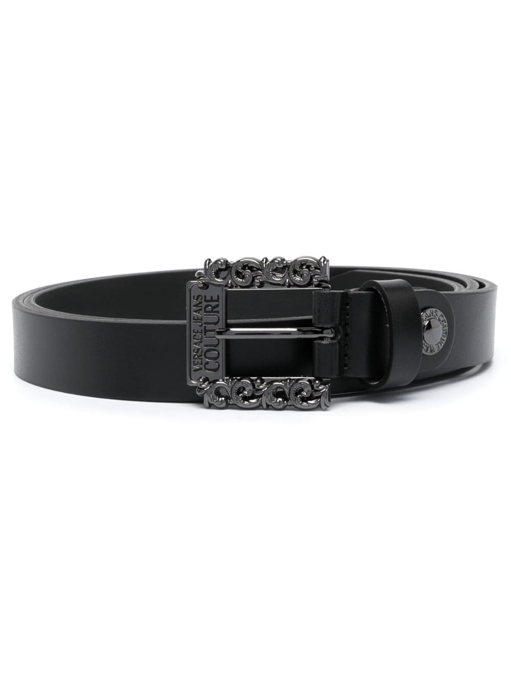 Versace Jeans Couture logo-engraved buckle belt - Black