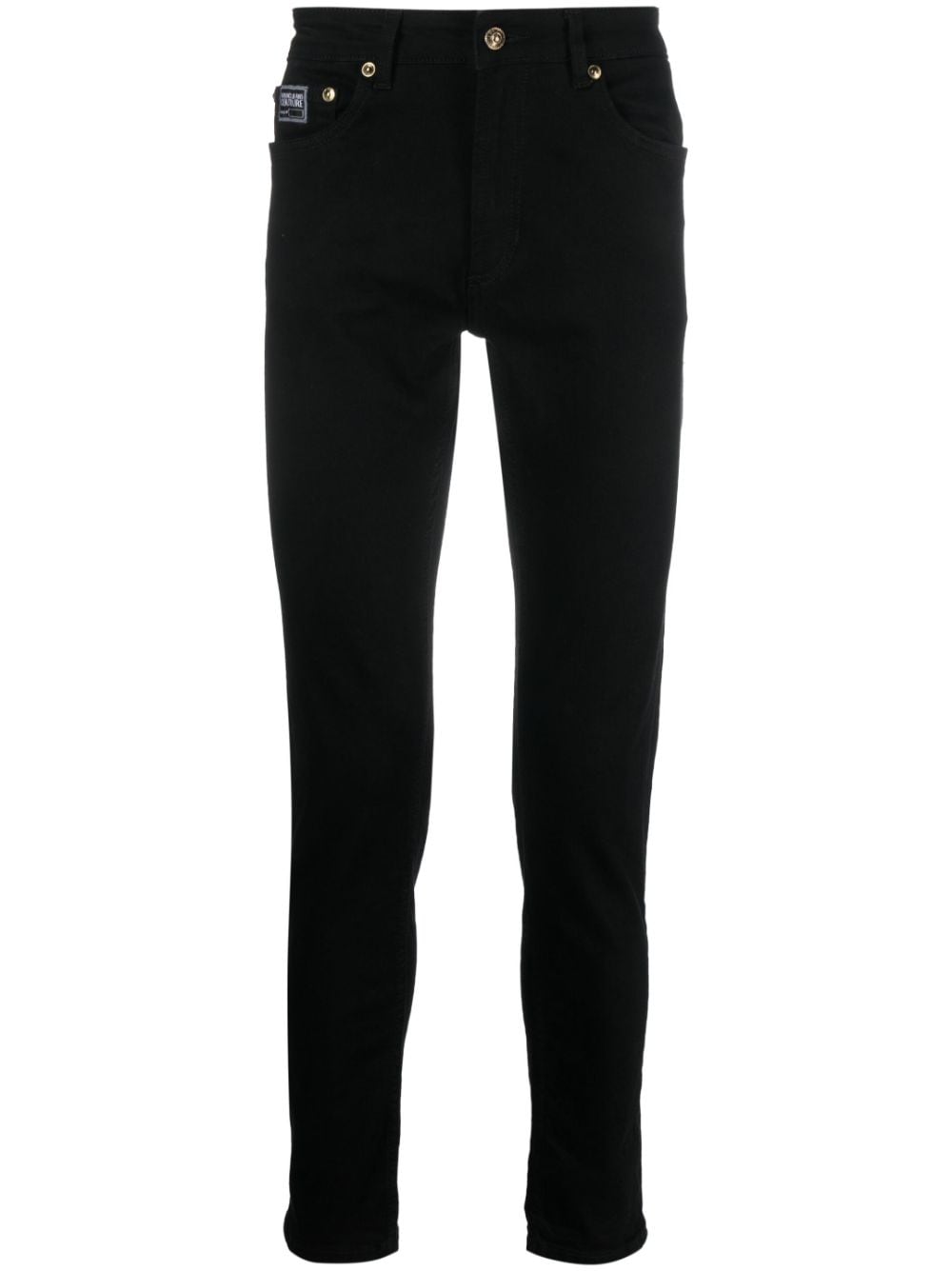 Versace Jeans Couture logo-patch cotton trousers - Black
