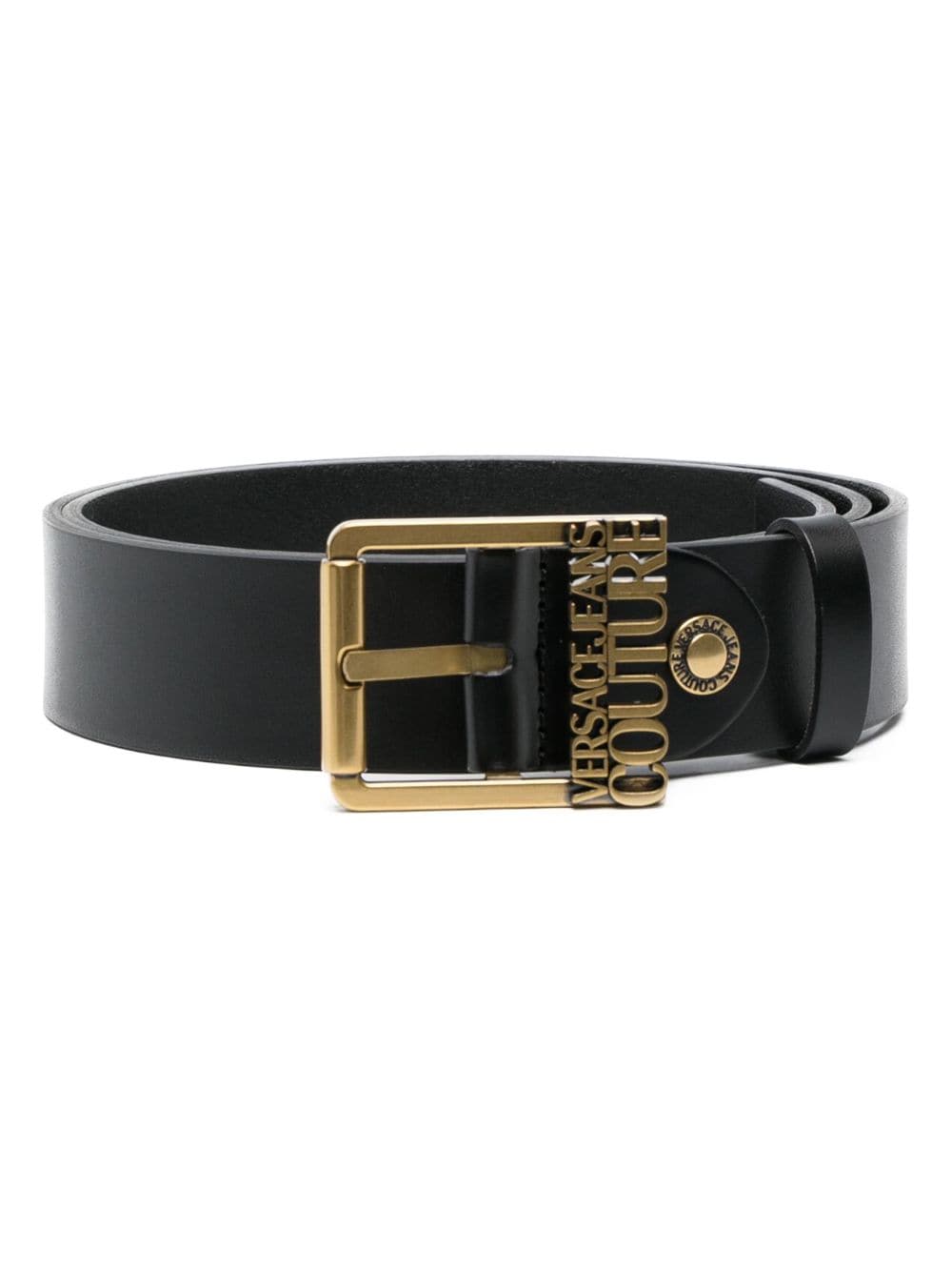 Versace Jeans Couture logo-plaque buckle belt - Black