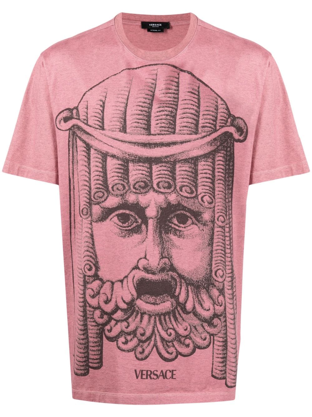 Versace Mask-print cotton jersey T-shirt - Pink