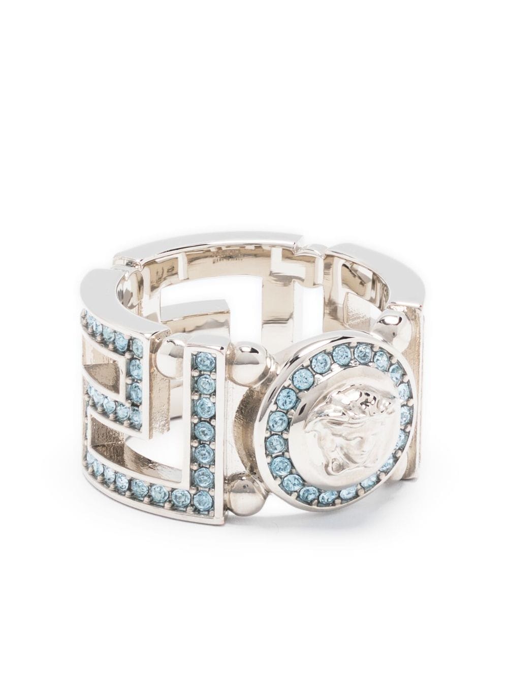 Versace Medusa Greca crystal-embellished ring - Silver