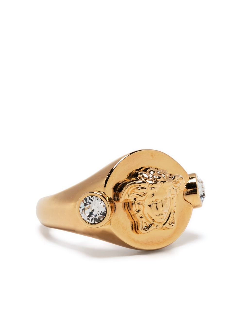 Versace Medusa Head crystal-embellished signet ring - Gold