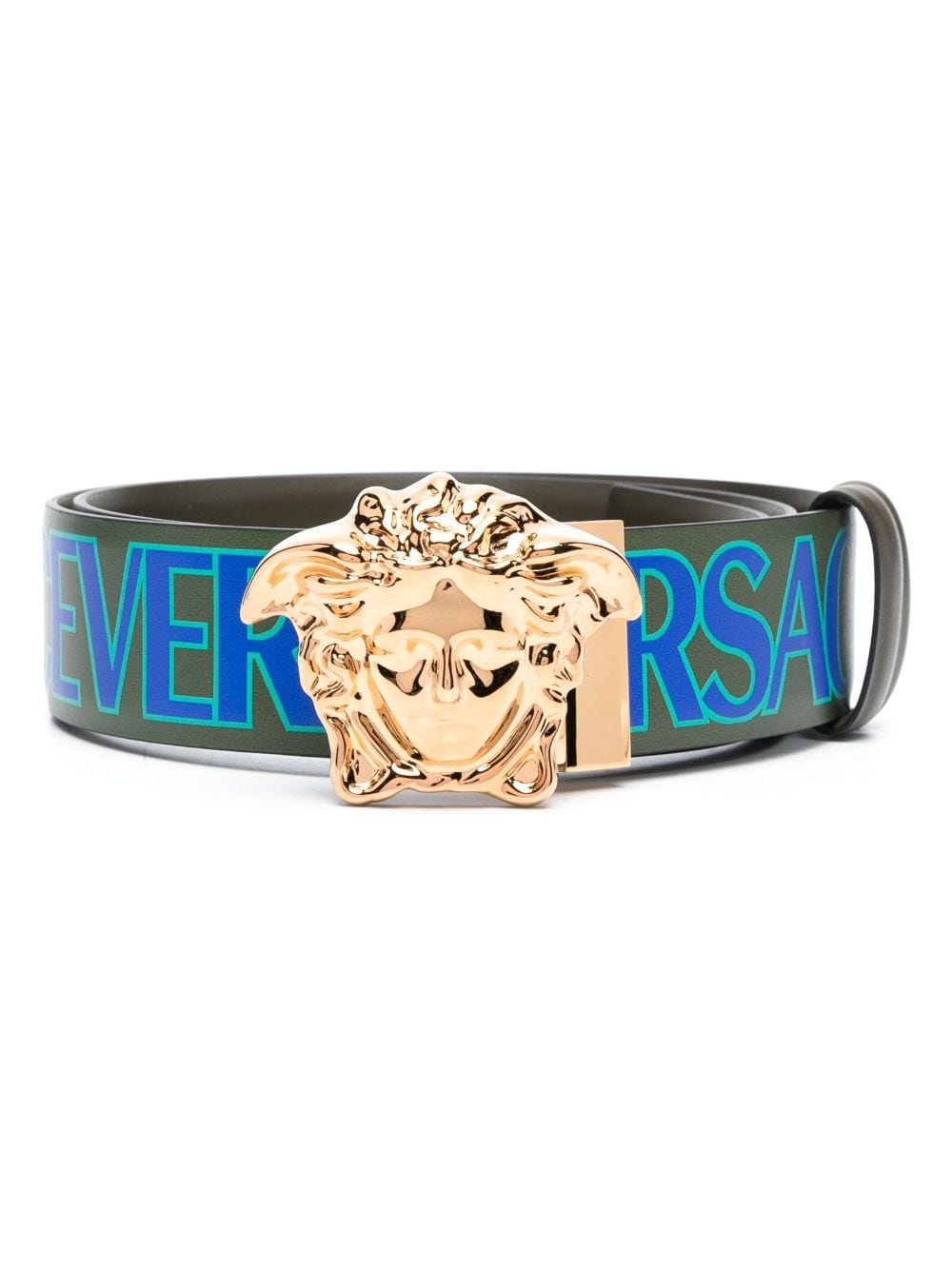 Versace Medusa Head logo-print belt - Green