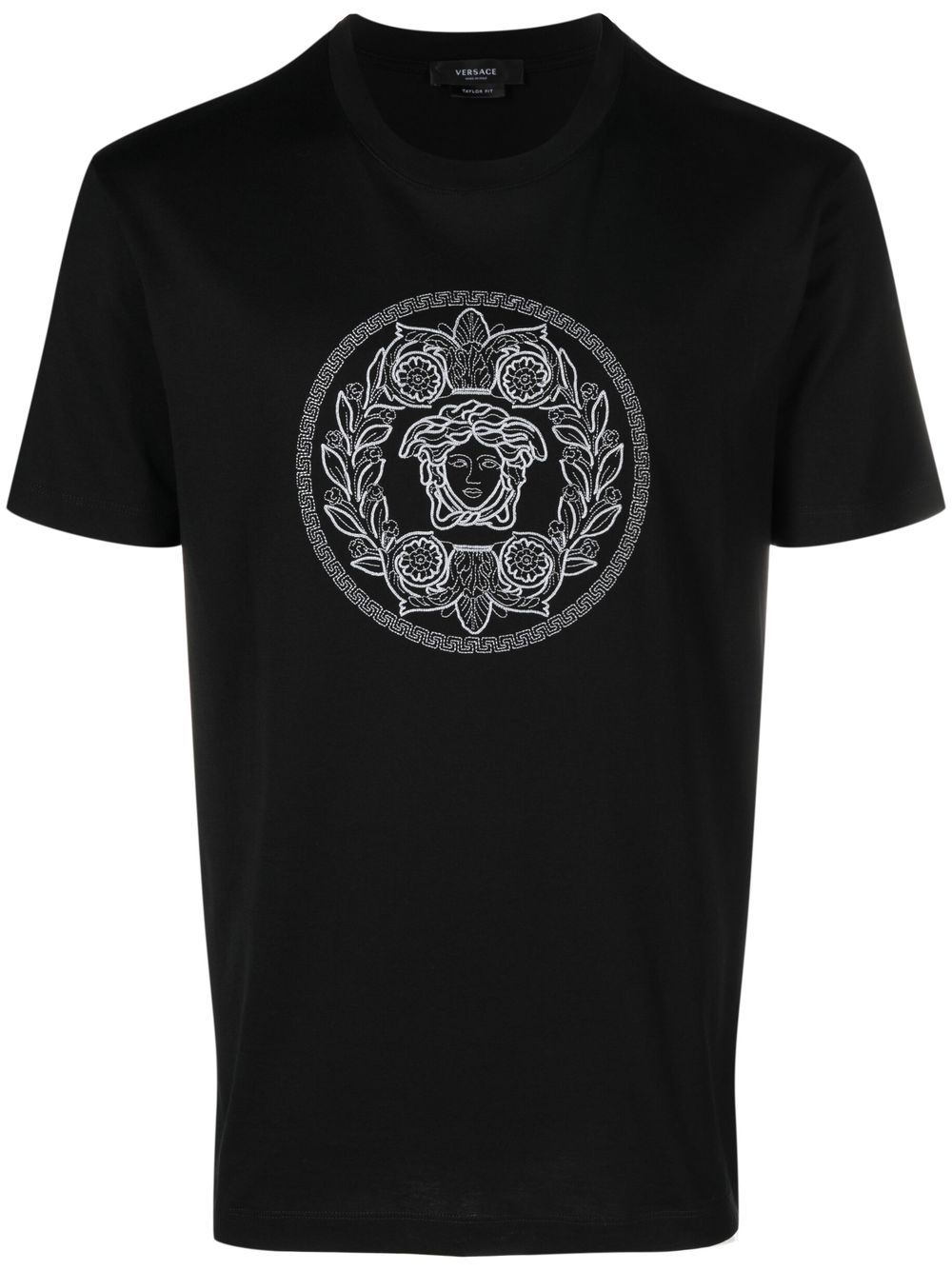 Versace embroidered-logo cotton T-shirt - Black