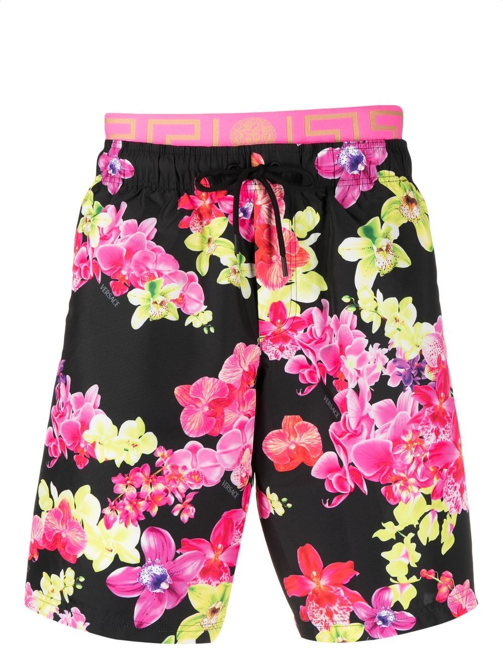 Versace floral-print swim shorts - Black