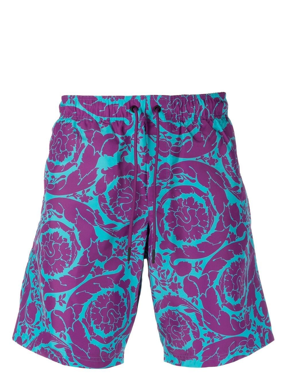 Versace floral-print swim shorts - Purple