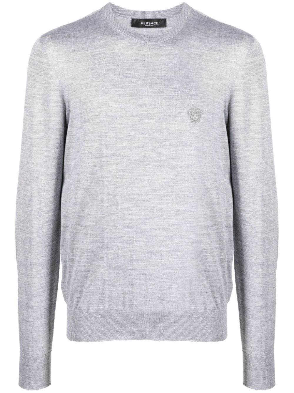 Versace logo-embroidered knitted sweatshirt - Grey