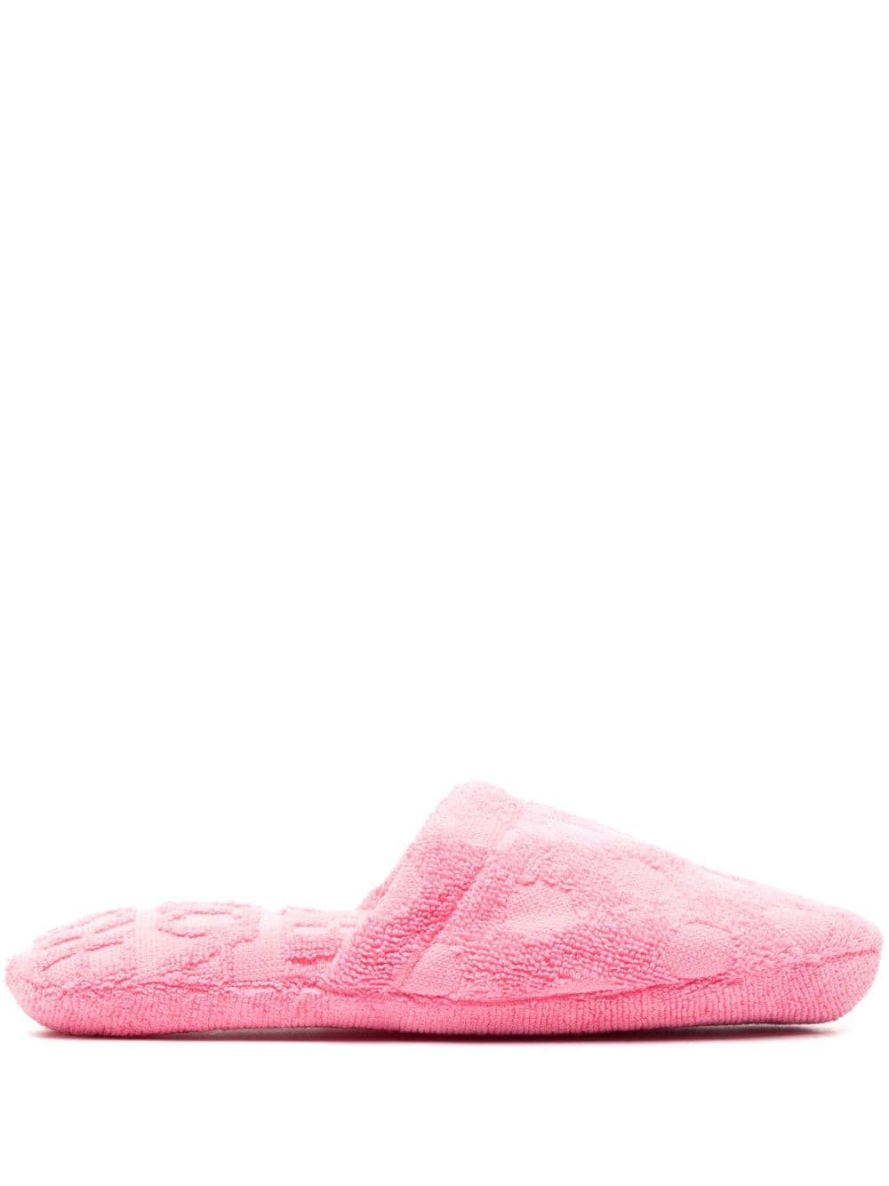 Versace logo-pattern terry-cloth slippers - Pink