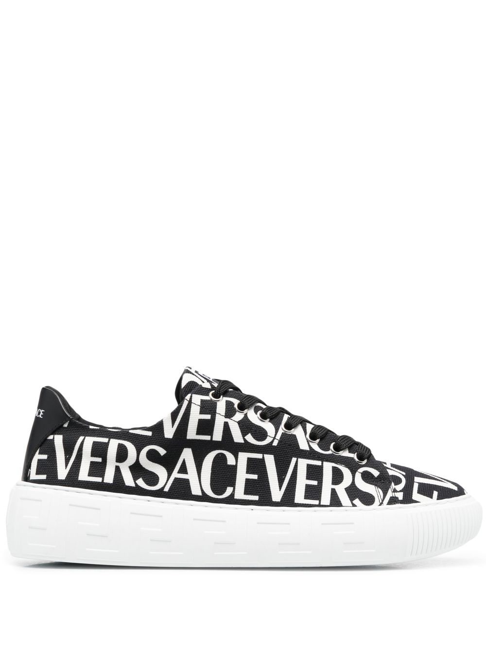 Versace logo-print low-top sneakers - Black