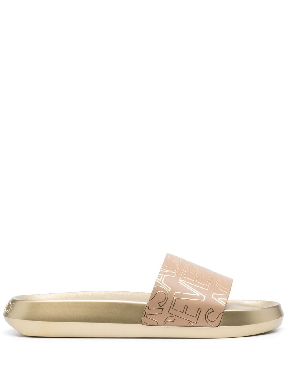 Versace logo-print open-toe slides - Gold