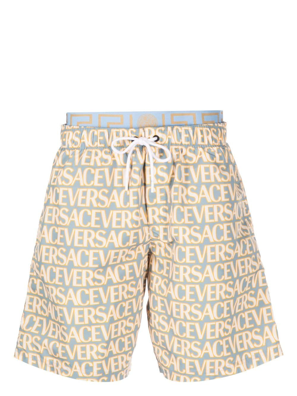 Versace logo-print swim shorts - Blue