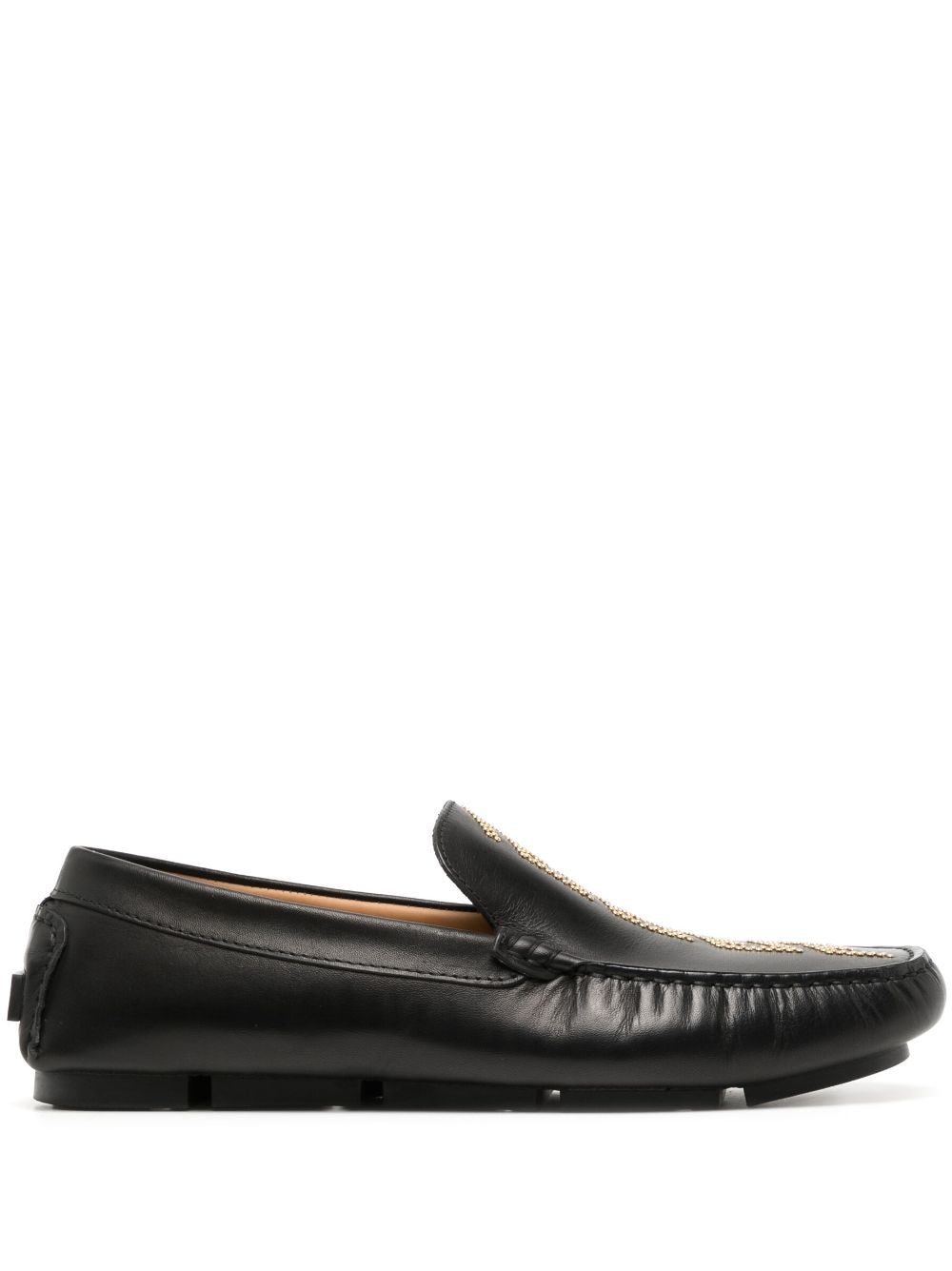 Versace studded Greca leather loafers - Black