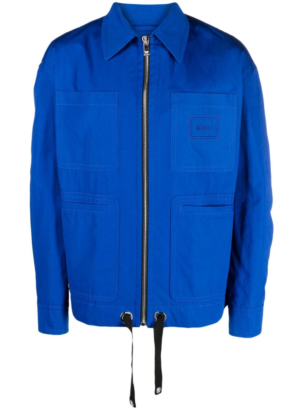 Versace zip-up shirt jacket - Blue