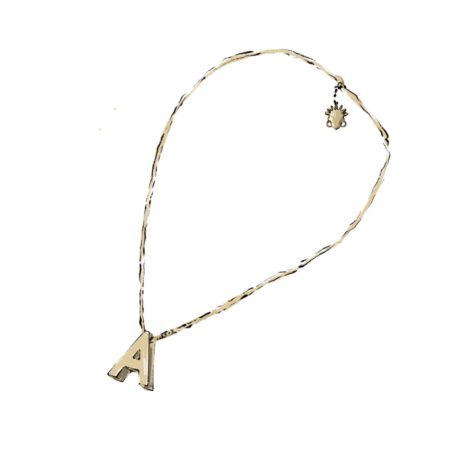 Women's Abidi Gold Letter Necklace DOLA. NG