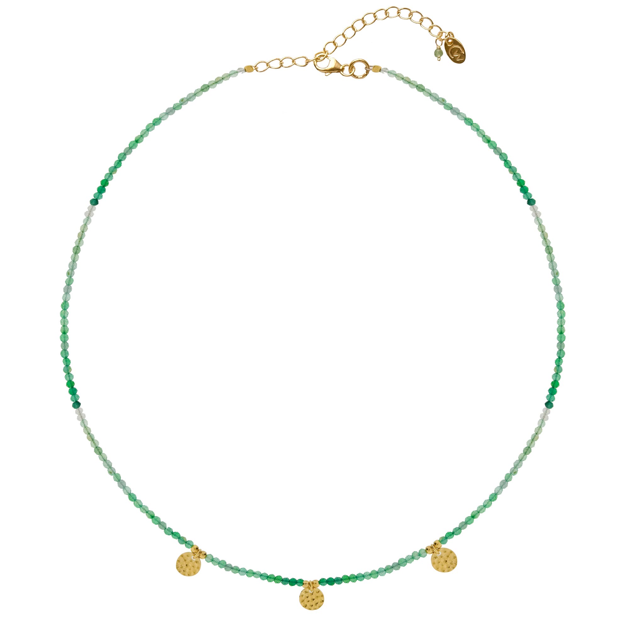 Women's Be In Nature Gold Vermeil Necklace - Green Onyx Charlotte's Web Jewellery