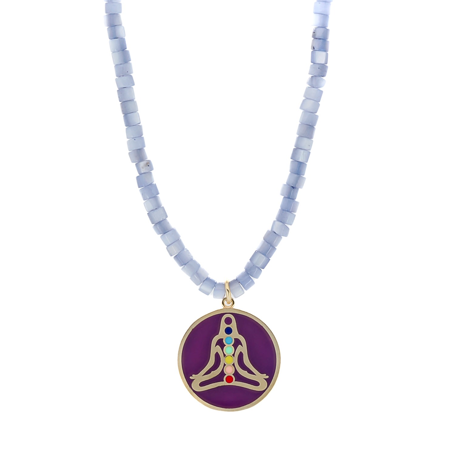 Women's Blue / Pink / Purple Purple Chakra Necklace Ebru Jewelry