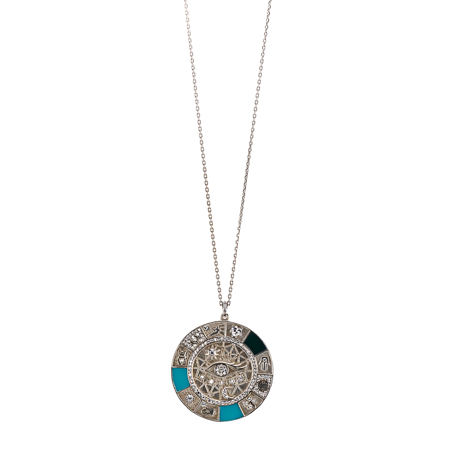 Women's Blue / Silver Magic Blessings Necklace Ebru Jewelry