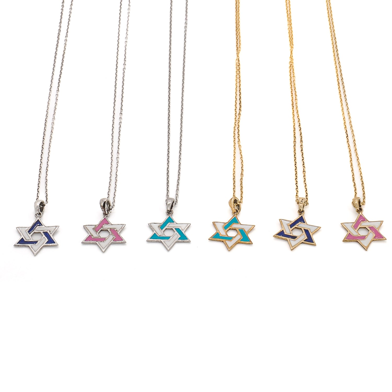 Women's Blue / Silver Silver Star Of David Necklace Ebru Jewelry