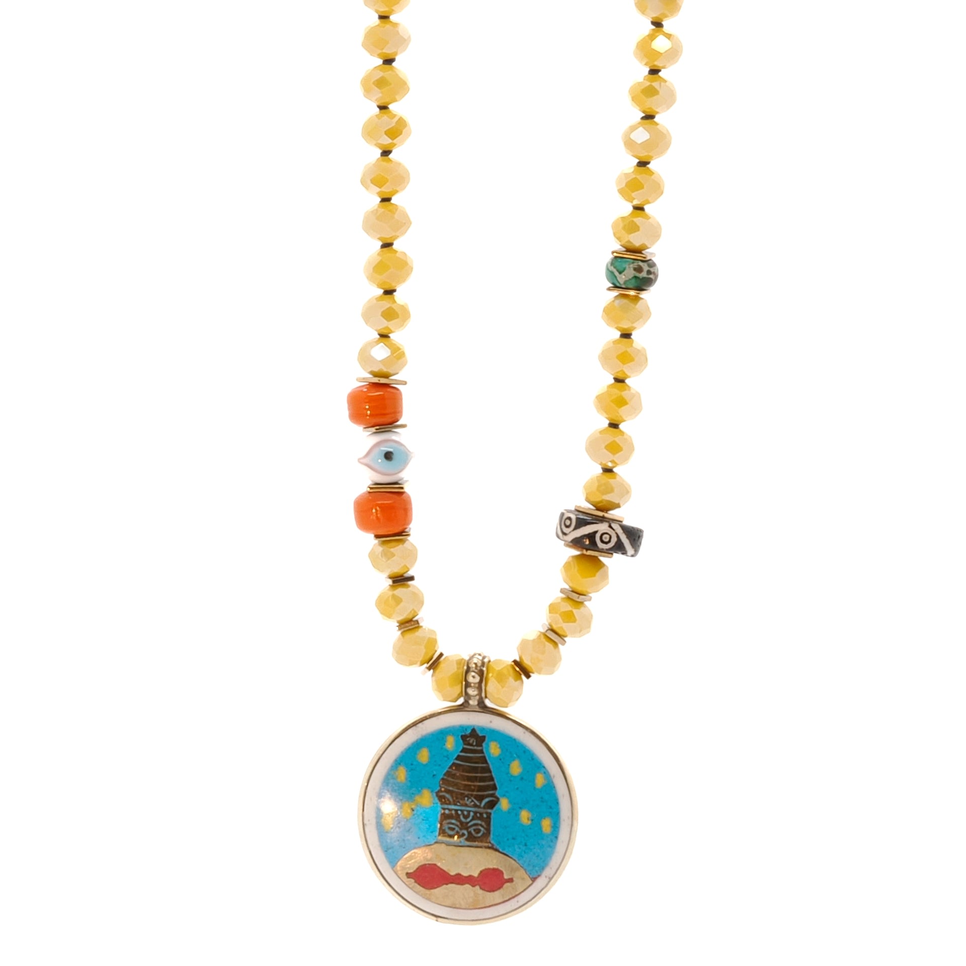 Women's Blue / Yellow / Orange Yoga Serenity Necklace Ebru Jewelry