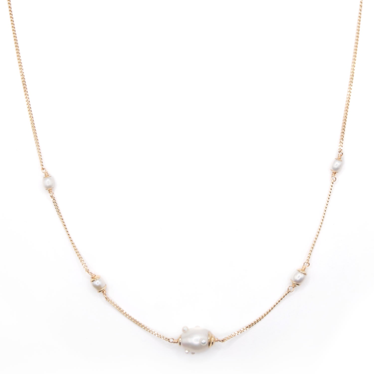 Women's Dew Drop Gold Pearl Necklace Dopl World