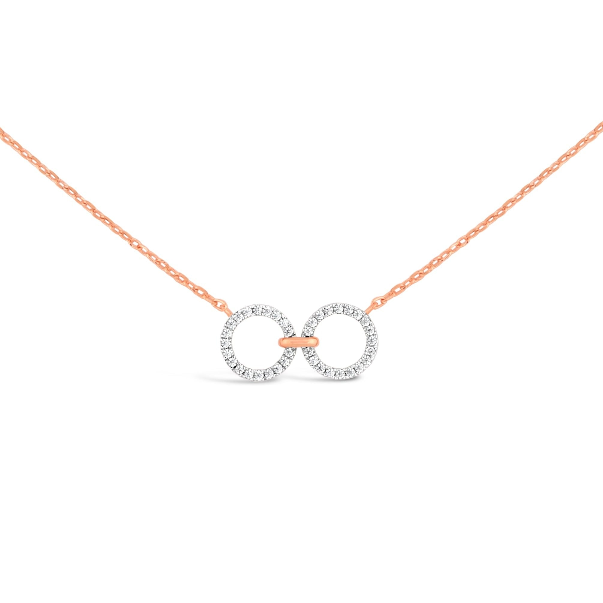 Women's Full Circle Link Diamond Necklace - Rose Gold Mansi Jewelry