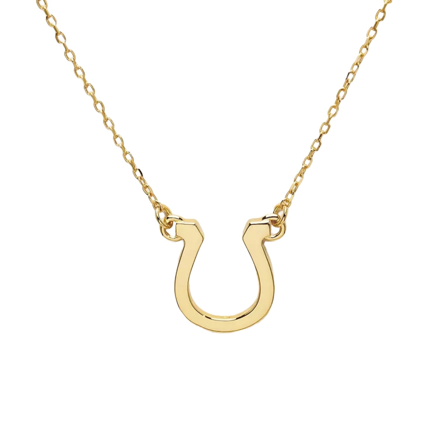 Women's Get Lucky Horse Shoe 18K Gold Plated Sterling Silver Necklace Fanclub