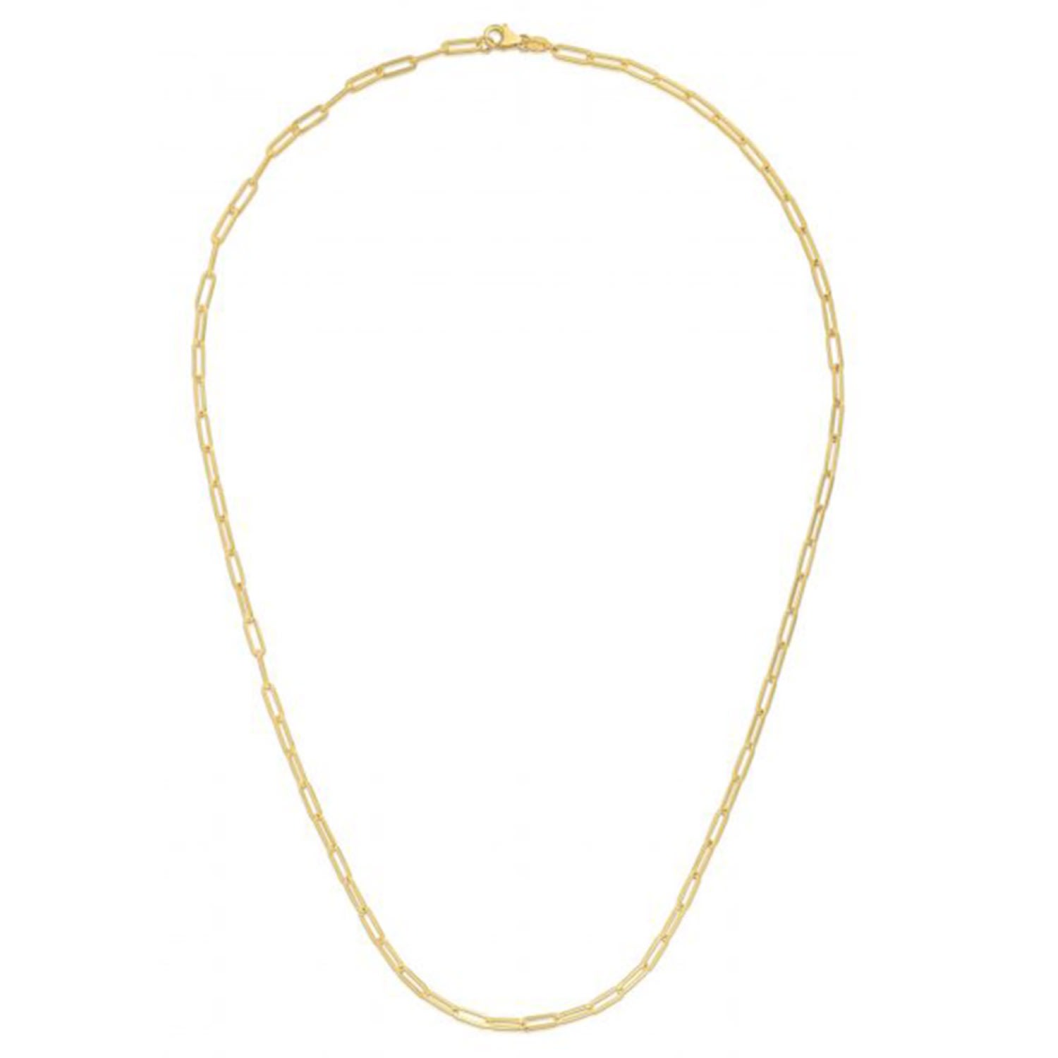 Women's Gold 14K Thin 2.5Mm Paper Clip Necklace 770 Fine Jewelry