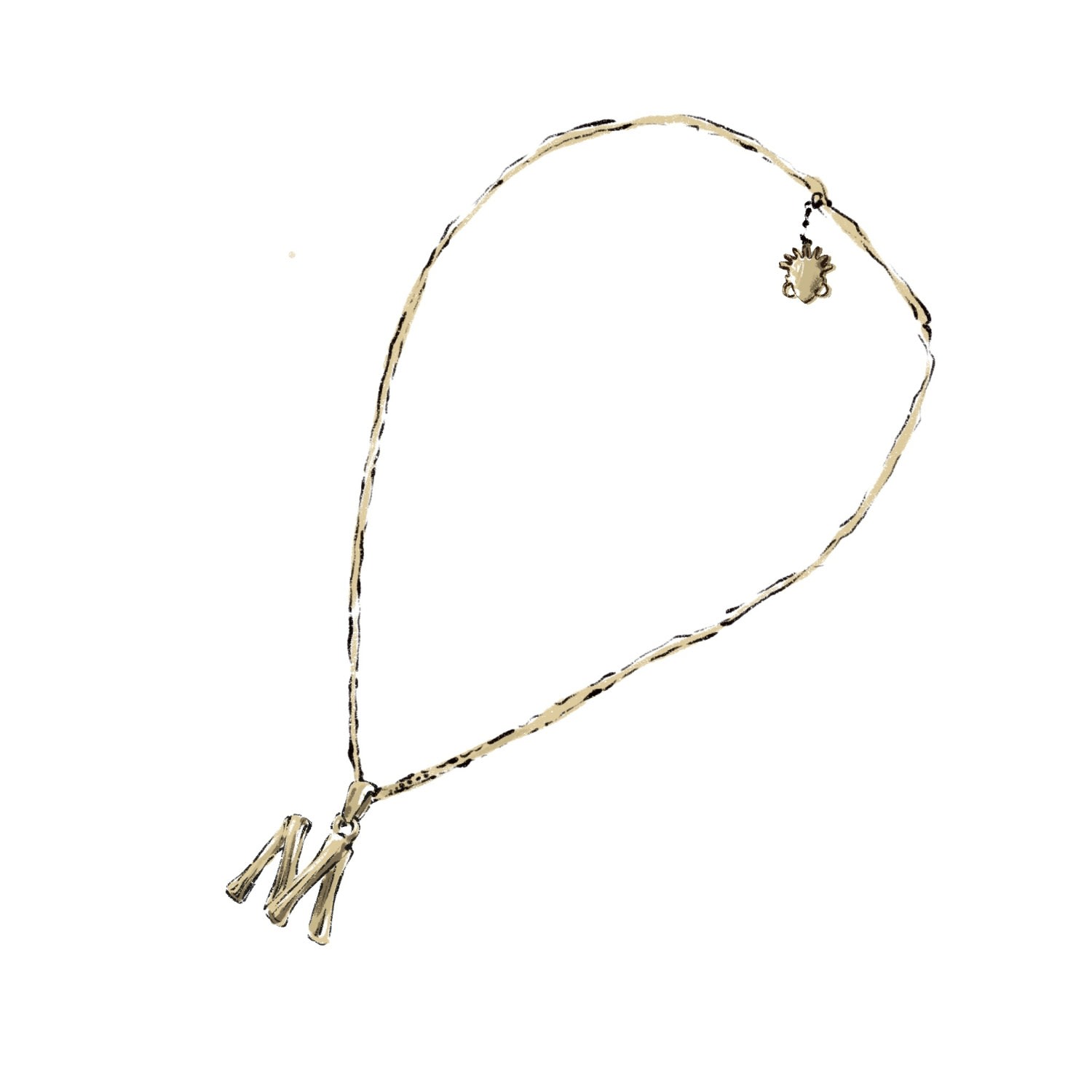 Women's Gold Abidi To Wuwo Letter Necklace DOLA. NG