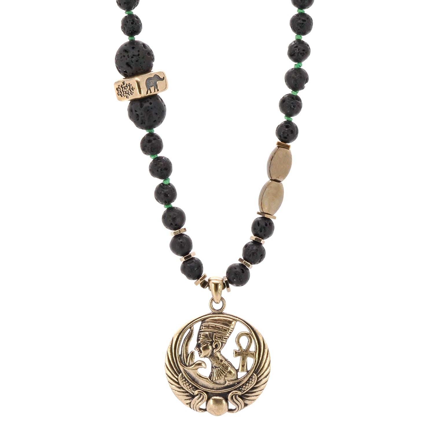Women's Gold / Black Black Divine Queen Nefertiti Necklace Ebru Jewelry