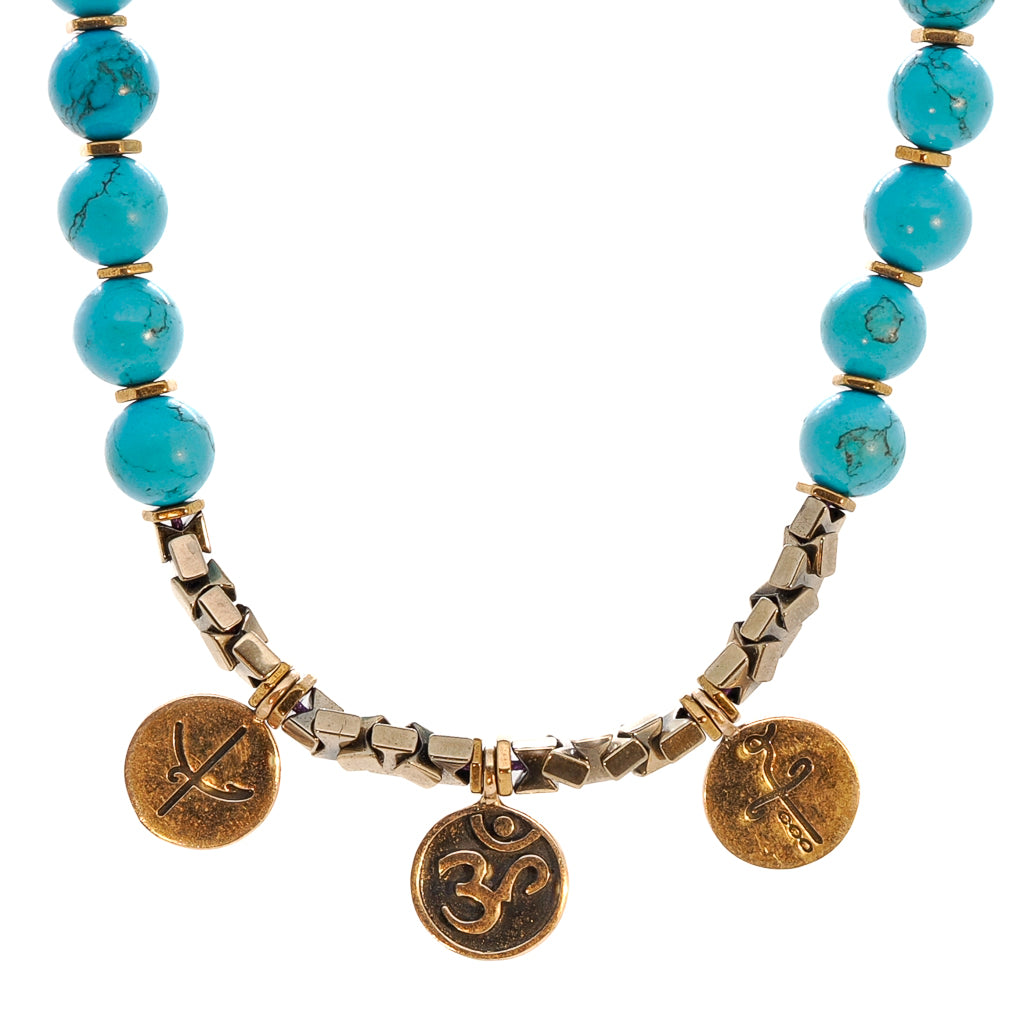 Women's Gold / Blue Mystic Meditation Necklace Ebru Jewelry