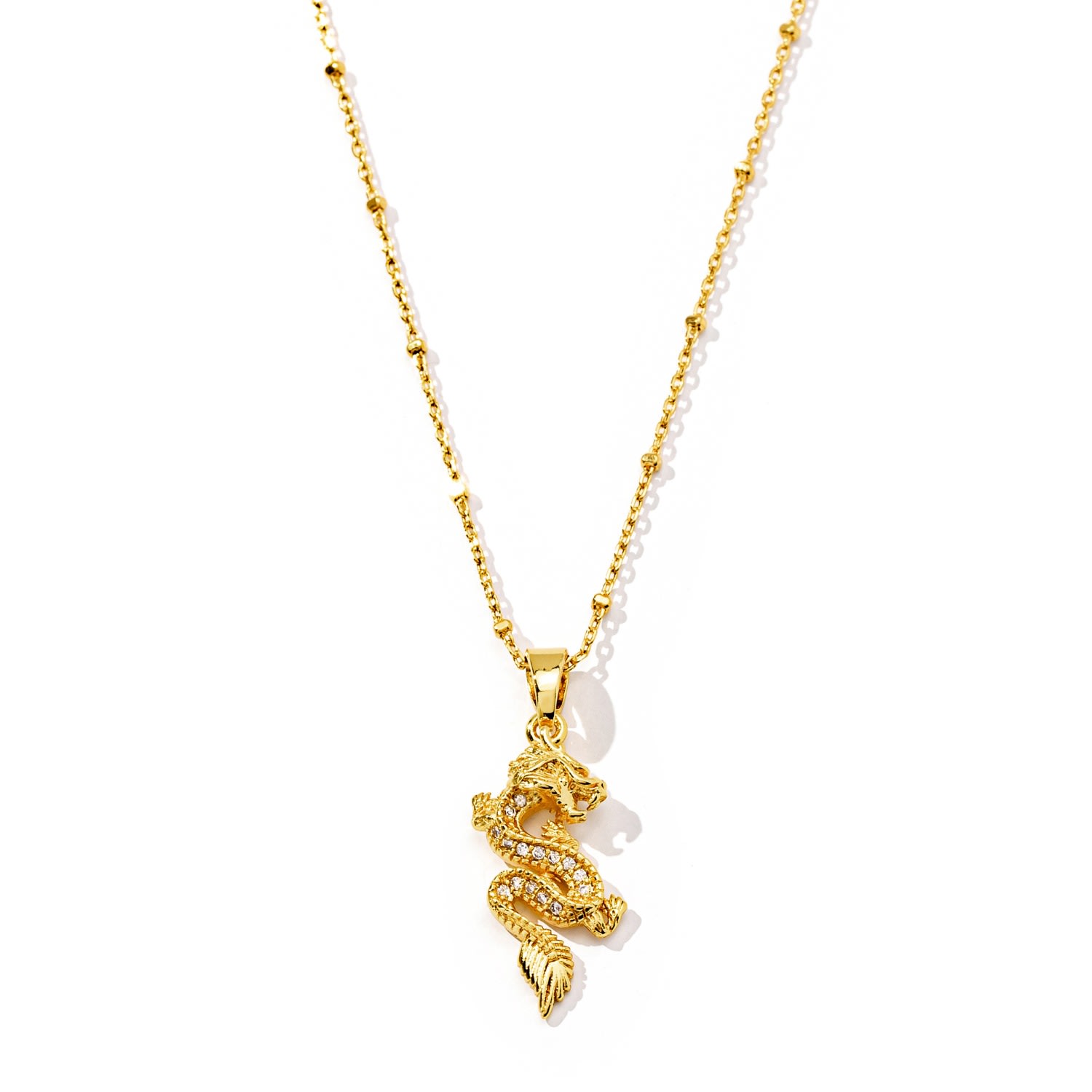 Women's Gold Dragon Pendant Necklace The Essential Jewels