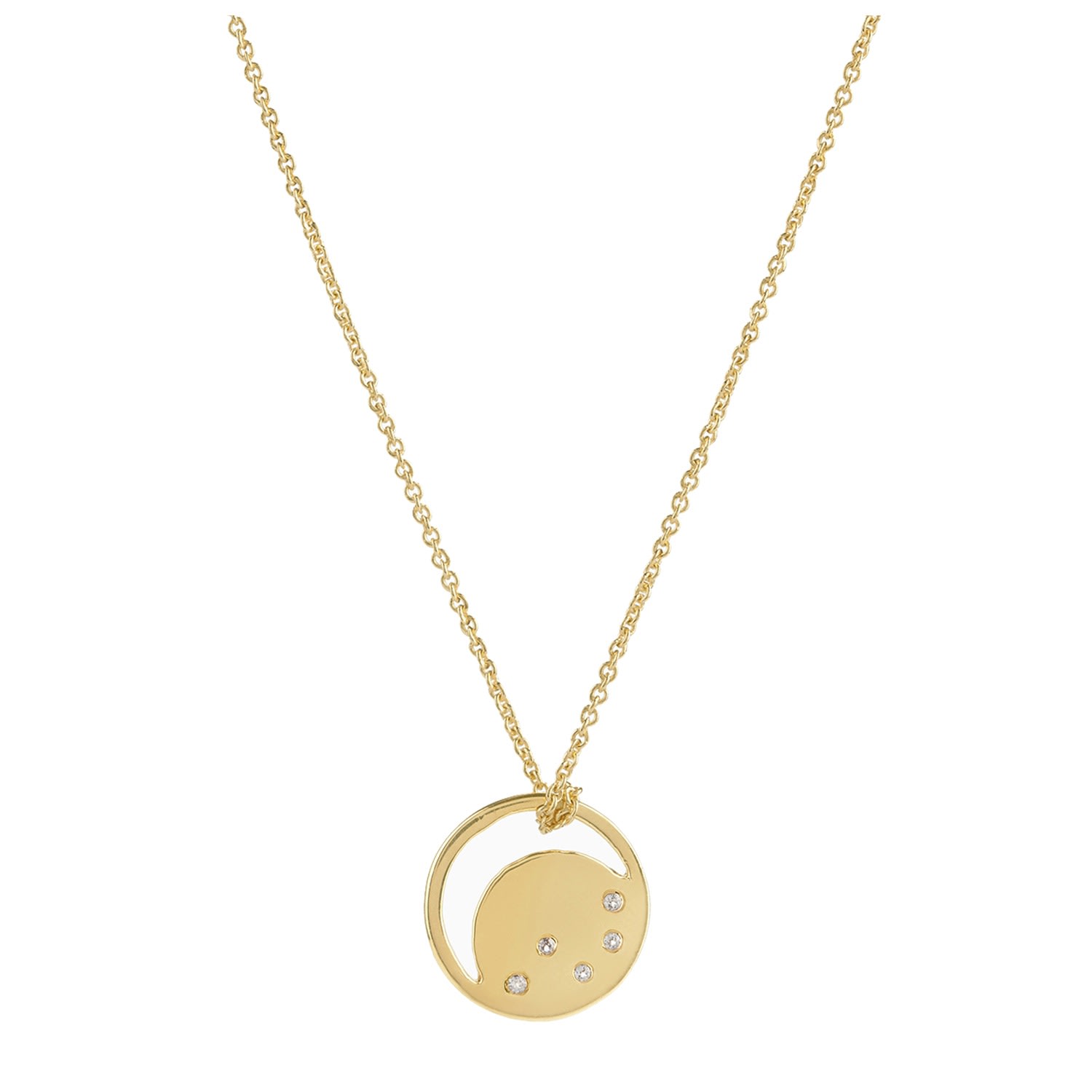 Women's Gold Eclipse Necklace With White Topaz Neola