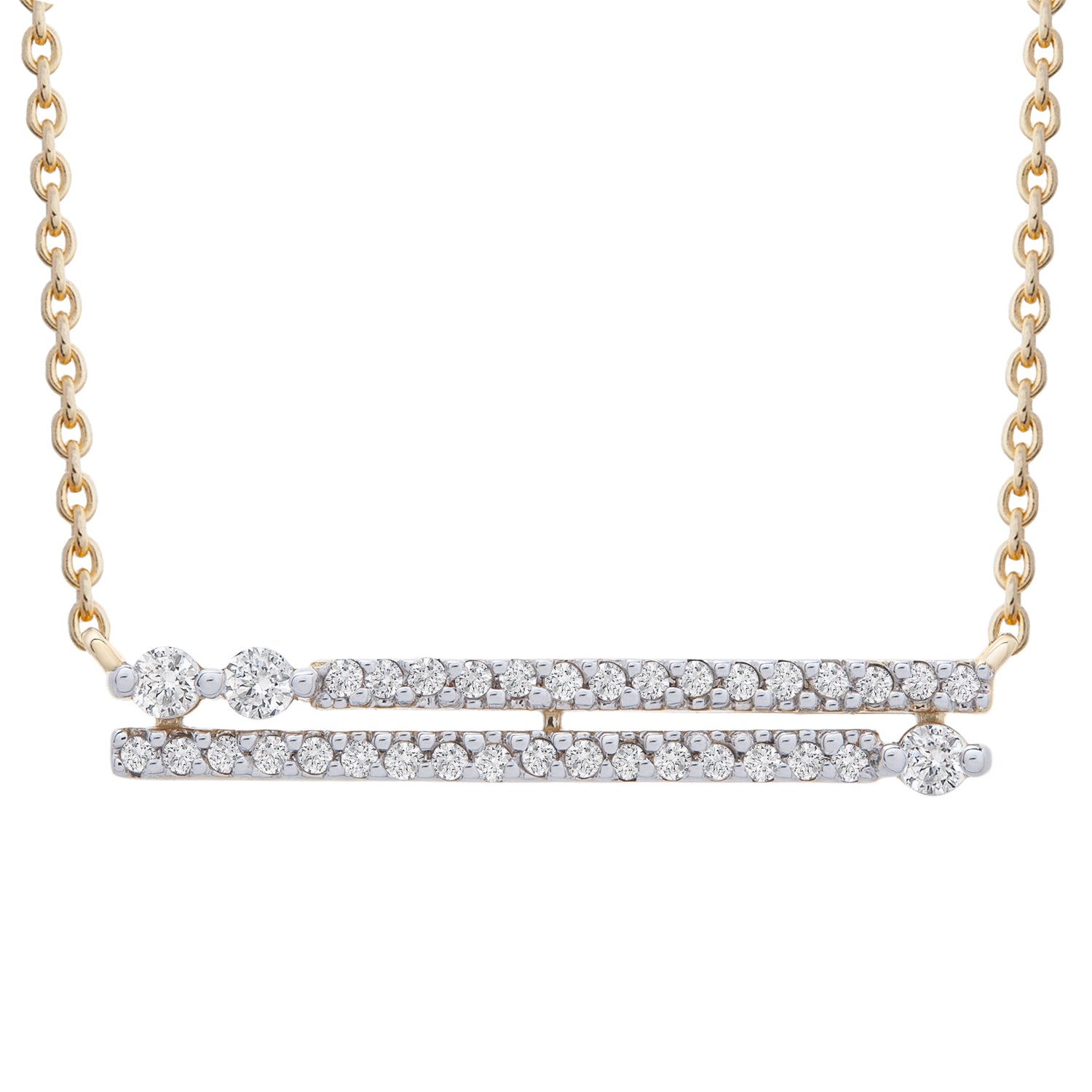 Women's Gold Ella Diamond Double Bar Necklace Miki & Jane