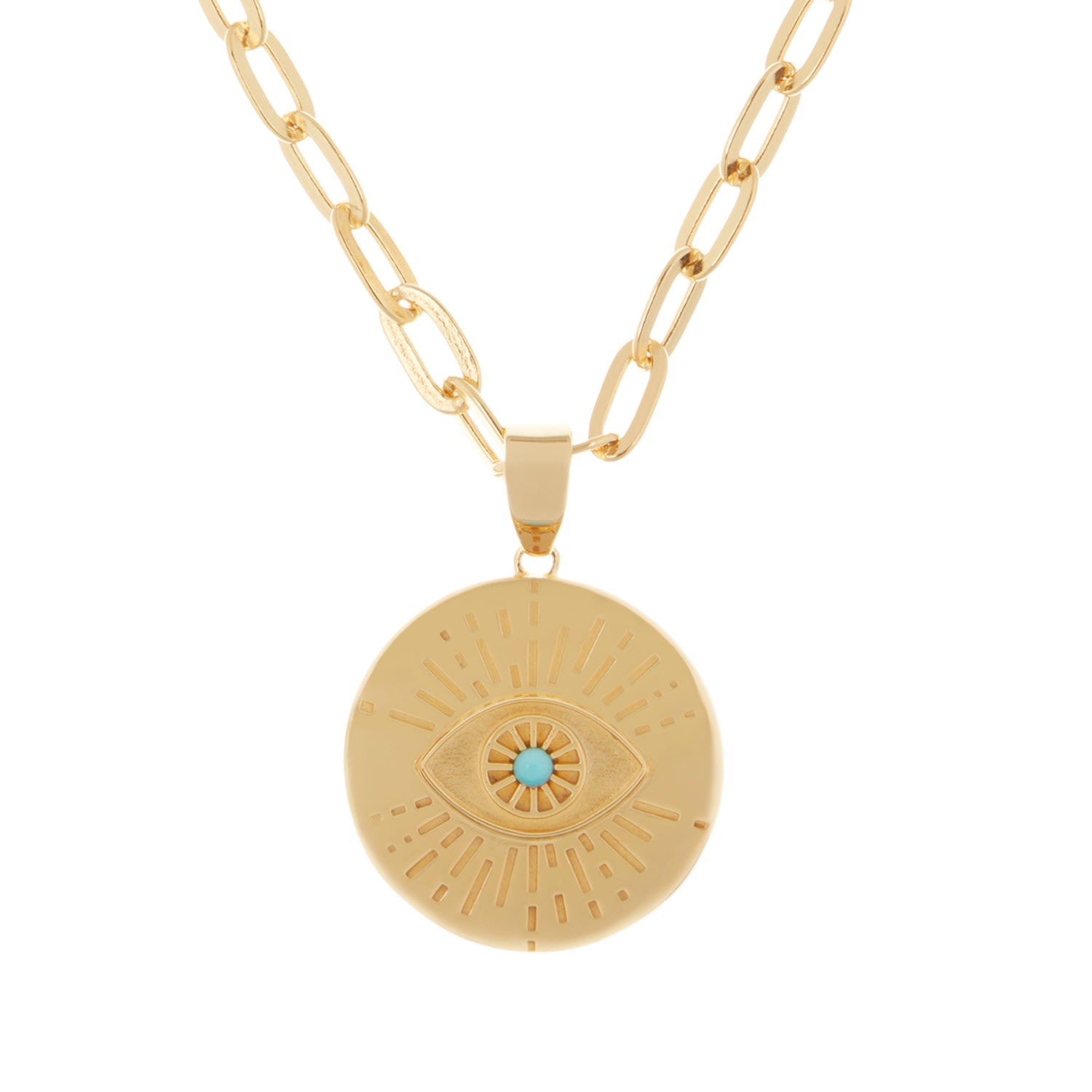 Women's Gold Evil Eye Turquoise Necklace Soteria London