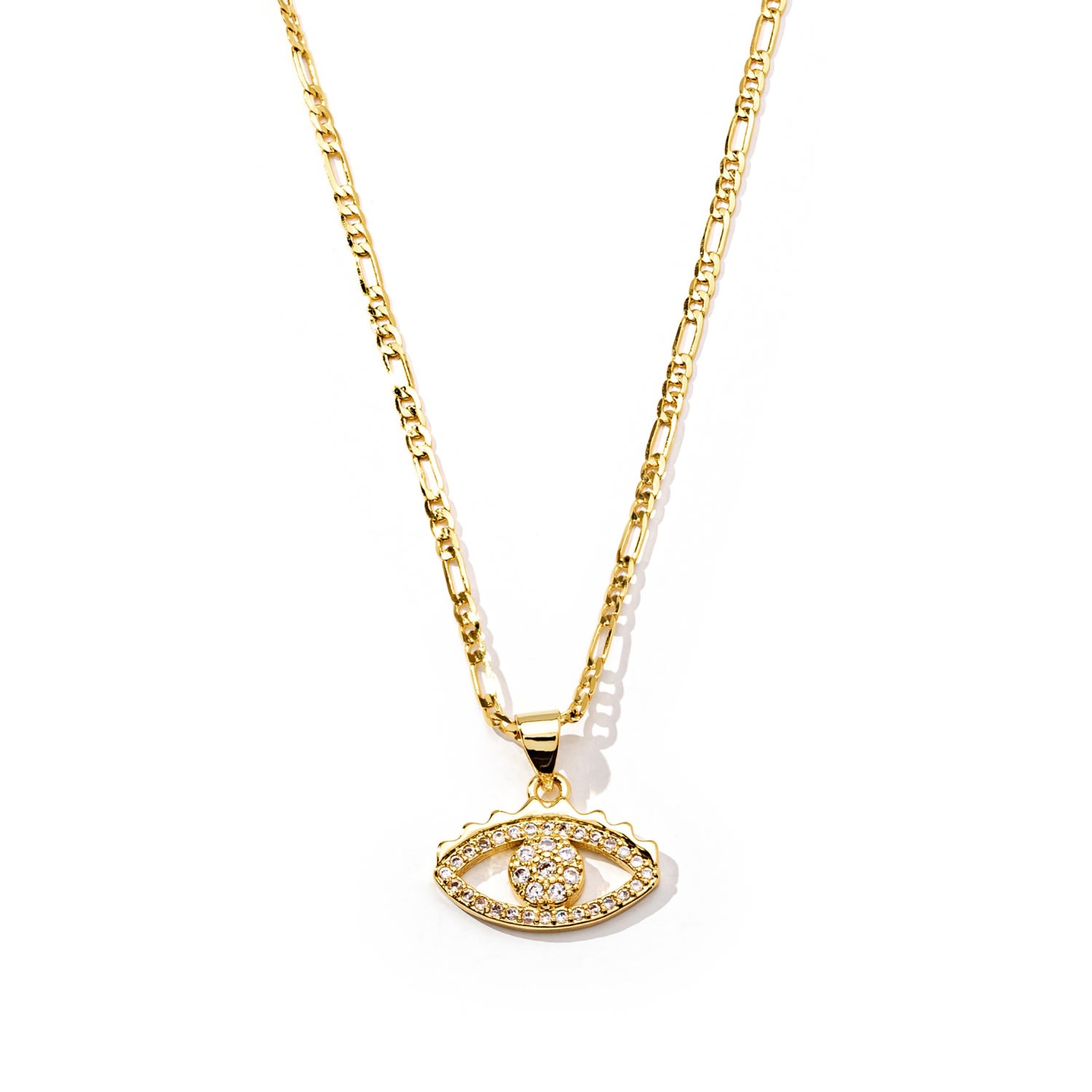 Women's Gold Filled Dainty Evil Eye Pendant Necklace The Essential Jewels