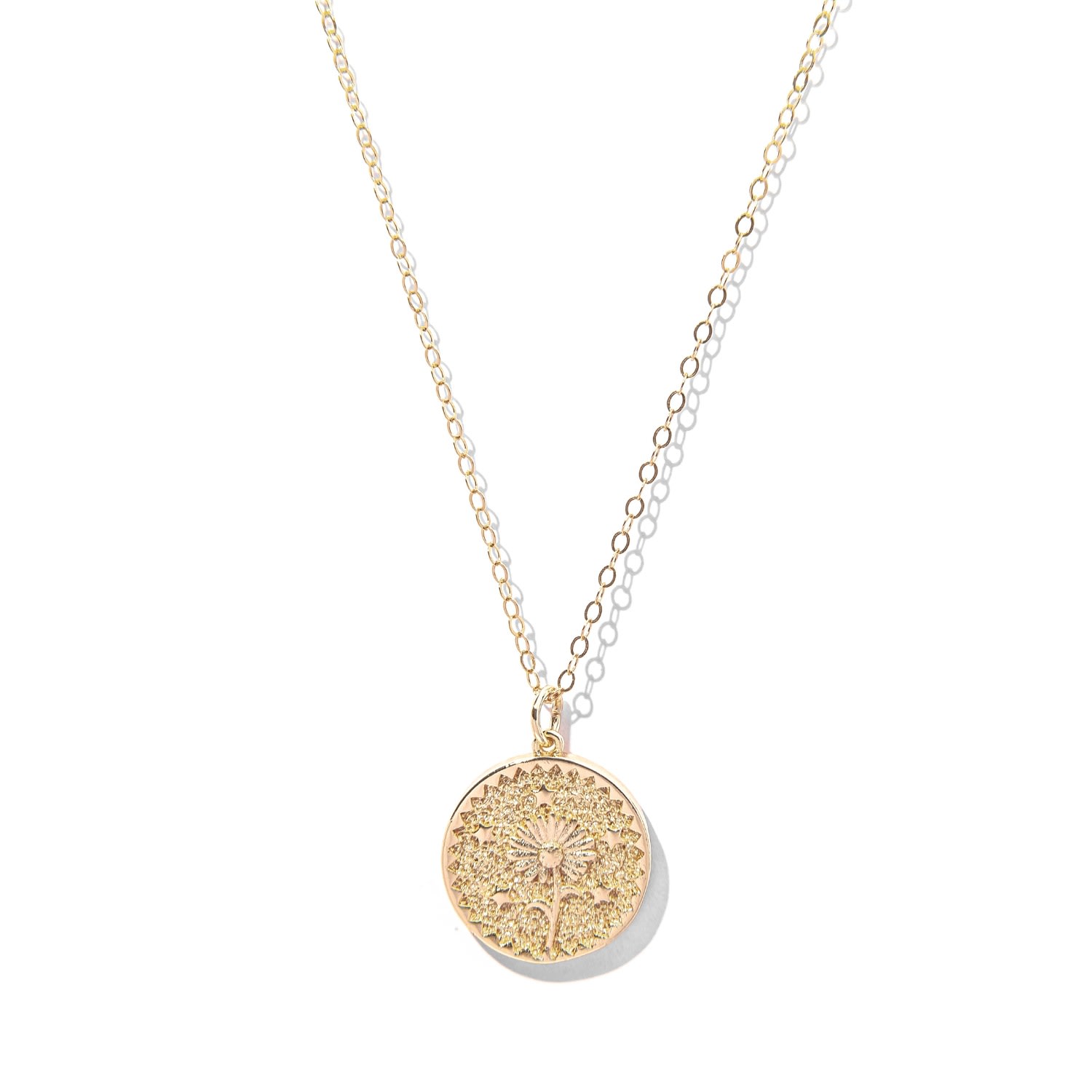 Women's Gold Filled Sunflower Pendant Necklace The Essential Jewels