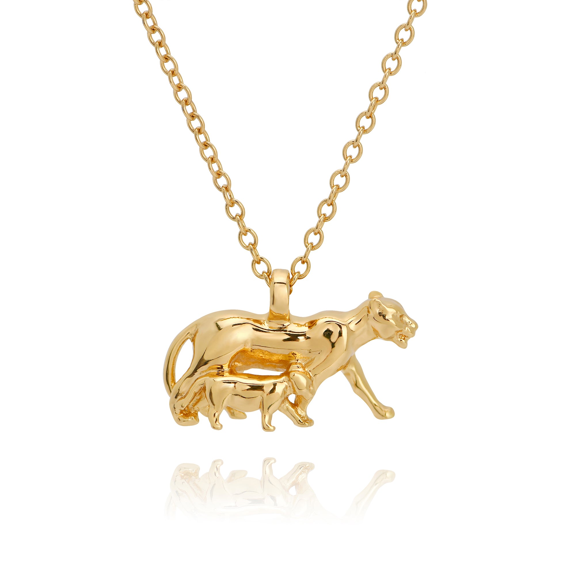 Women's Gold Lionness Necklace Rani & Co.